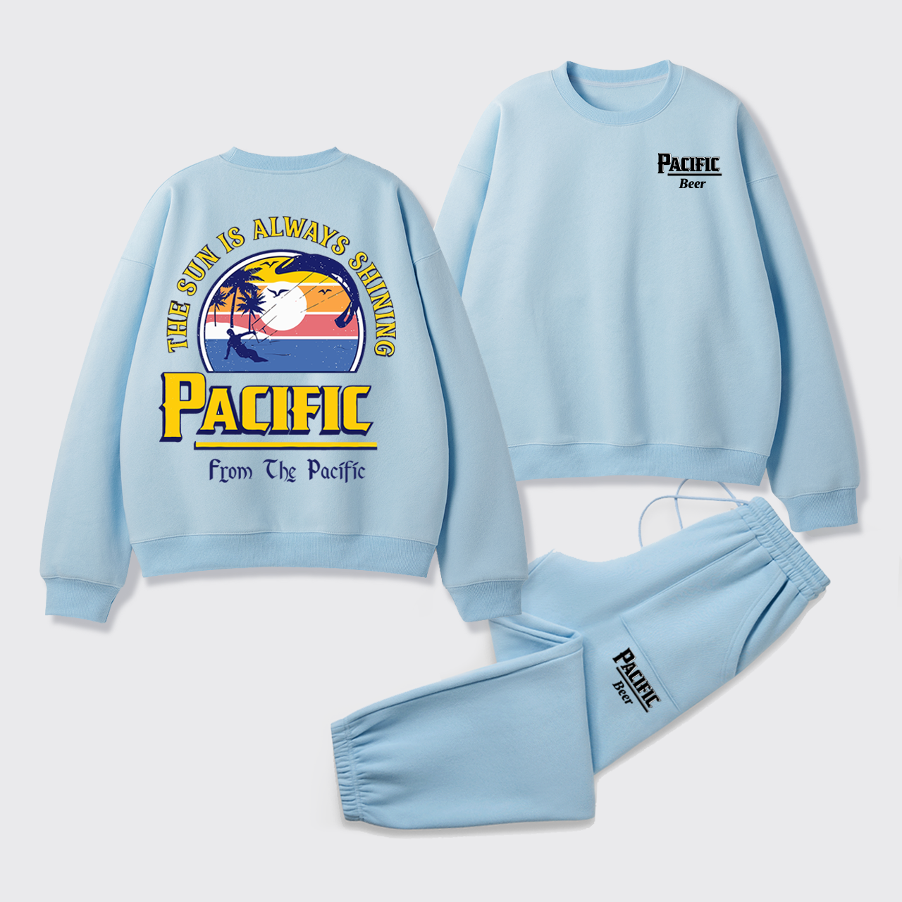 The Sun Always Shining Beer Fleece Sweatshirt Set