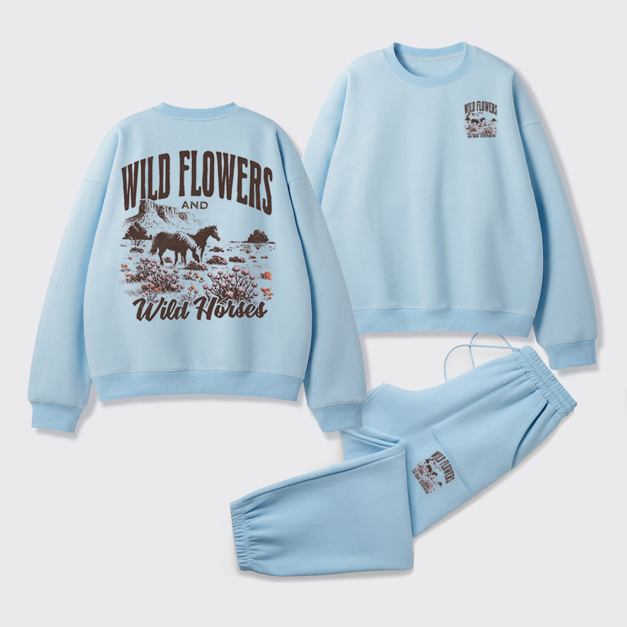 Western Stay Wild Fleece Sweatshirt Set