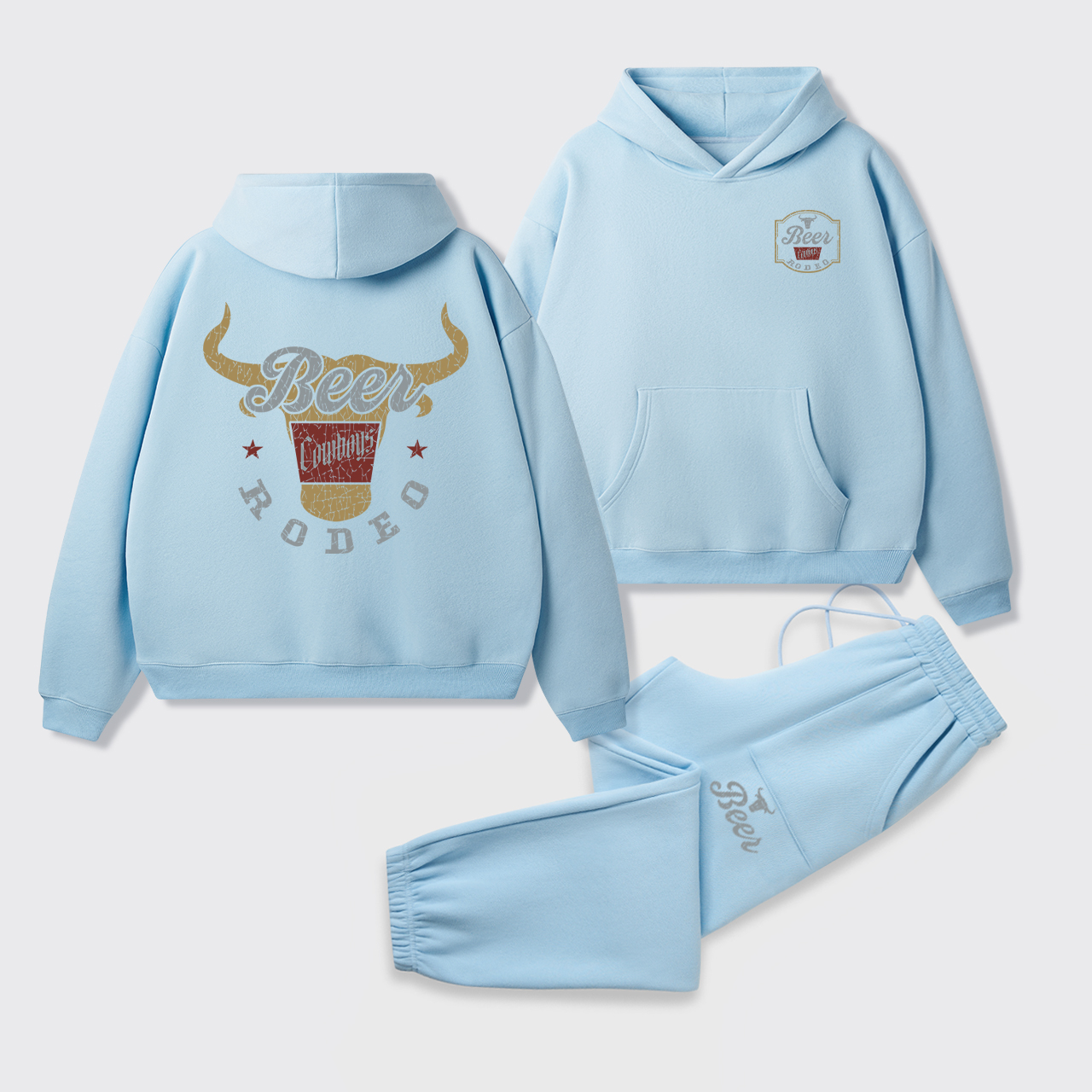 New Beer Rodeo Fleece Hoodie Set