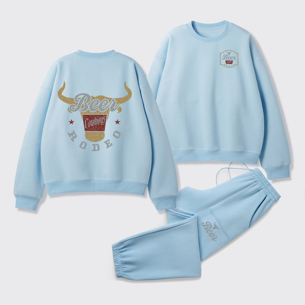 New Beer Rodeo Fleece Sweatshirt Set