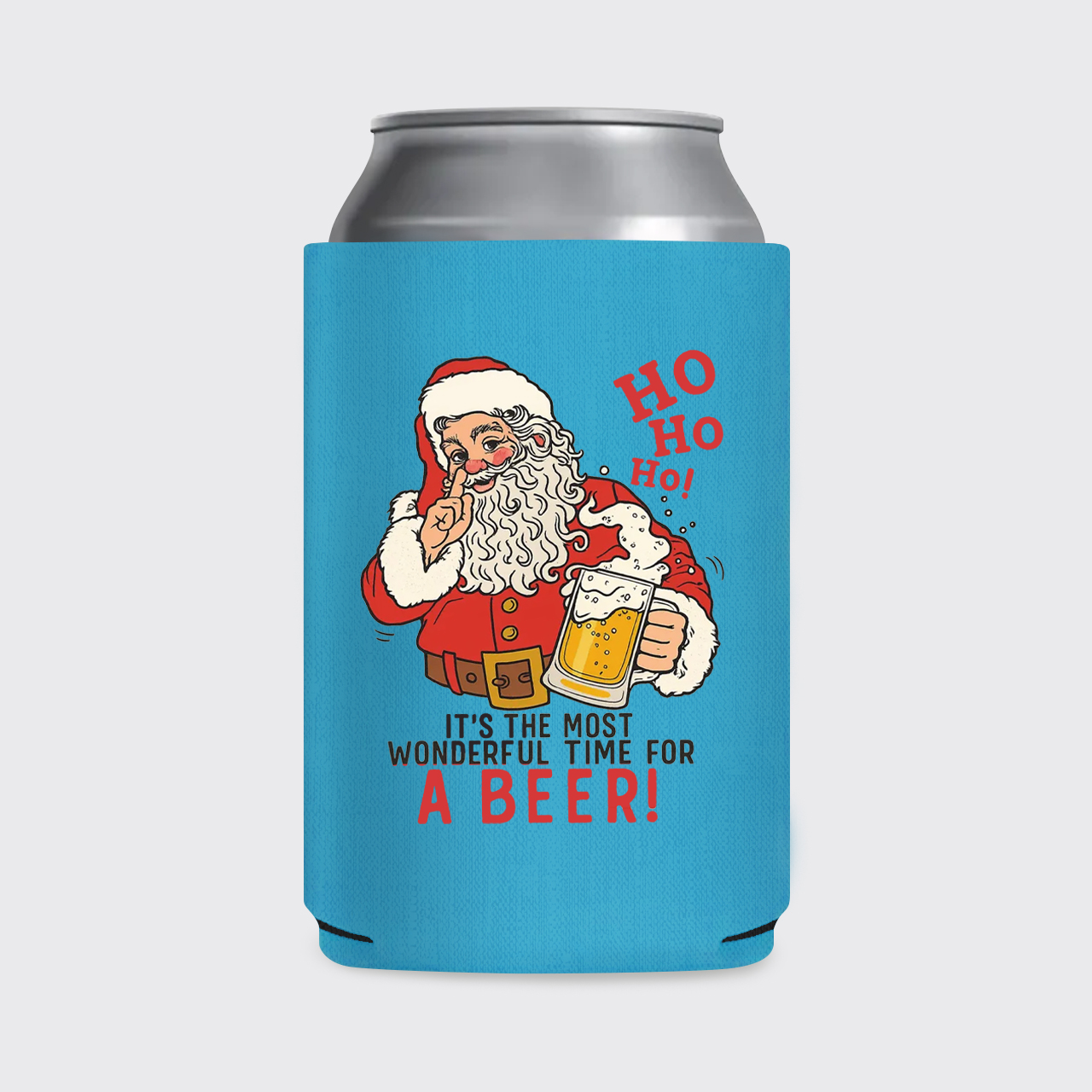 Santa Beer Christmas Koozie