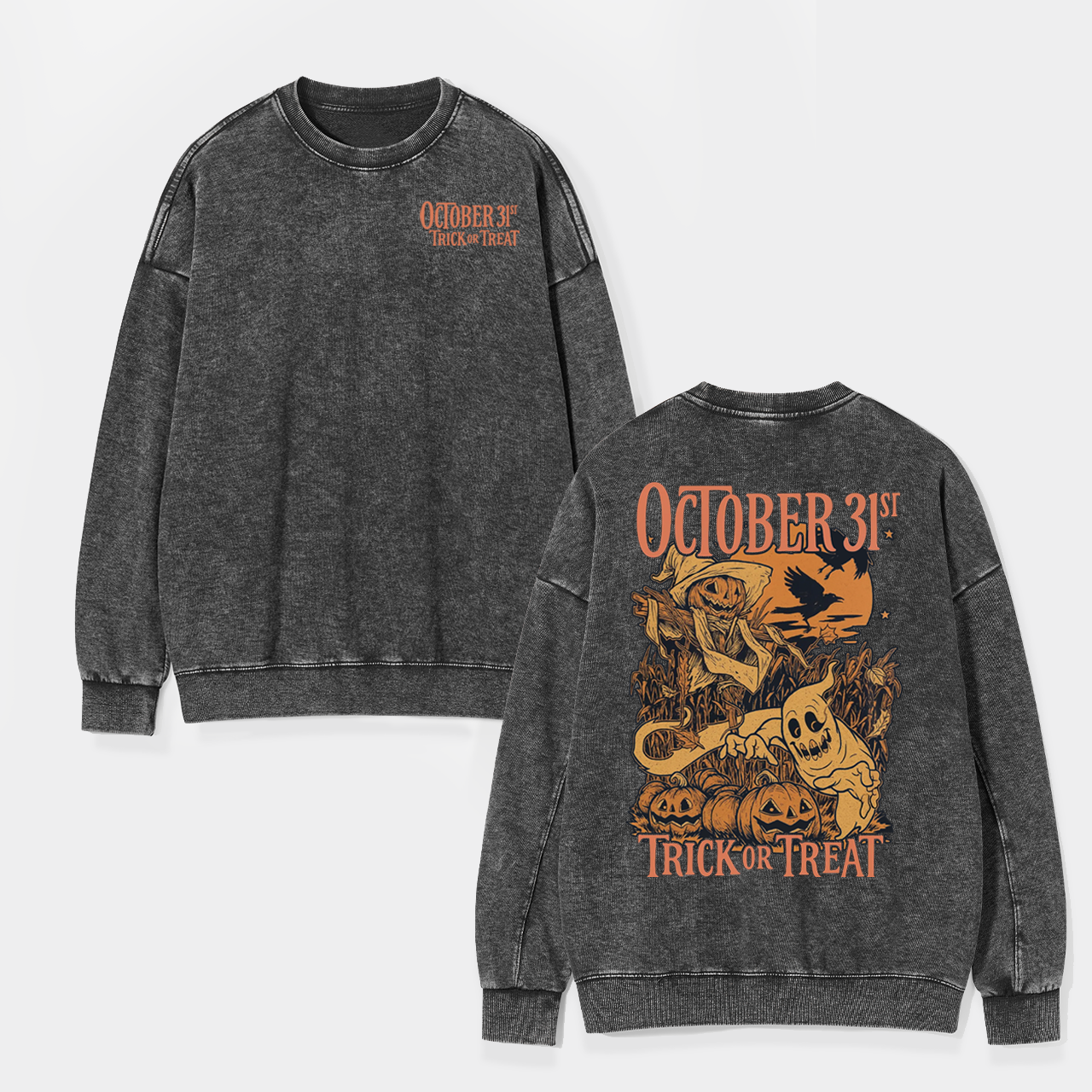 Vintage Halloween Spooky Horror Washed Sweatshirts