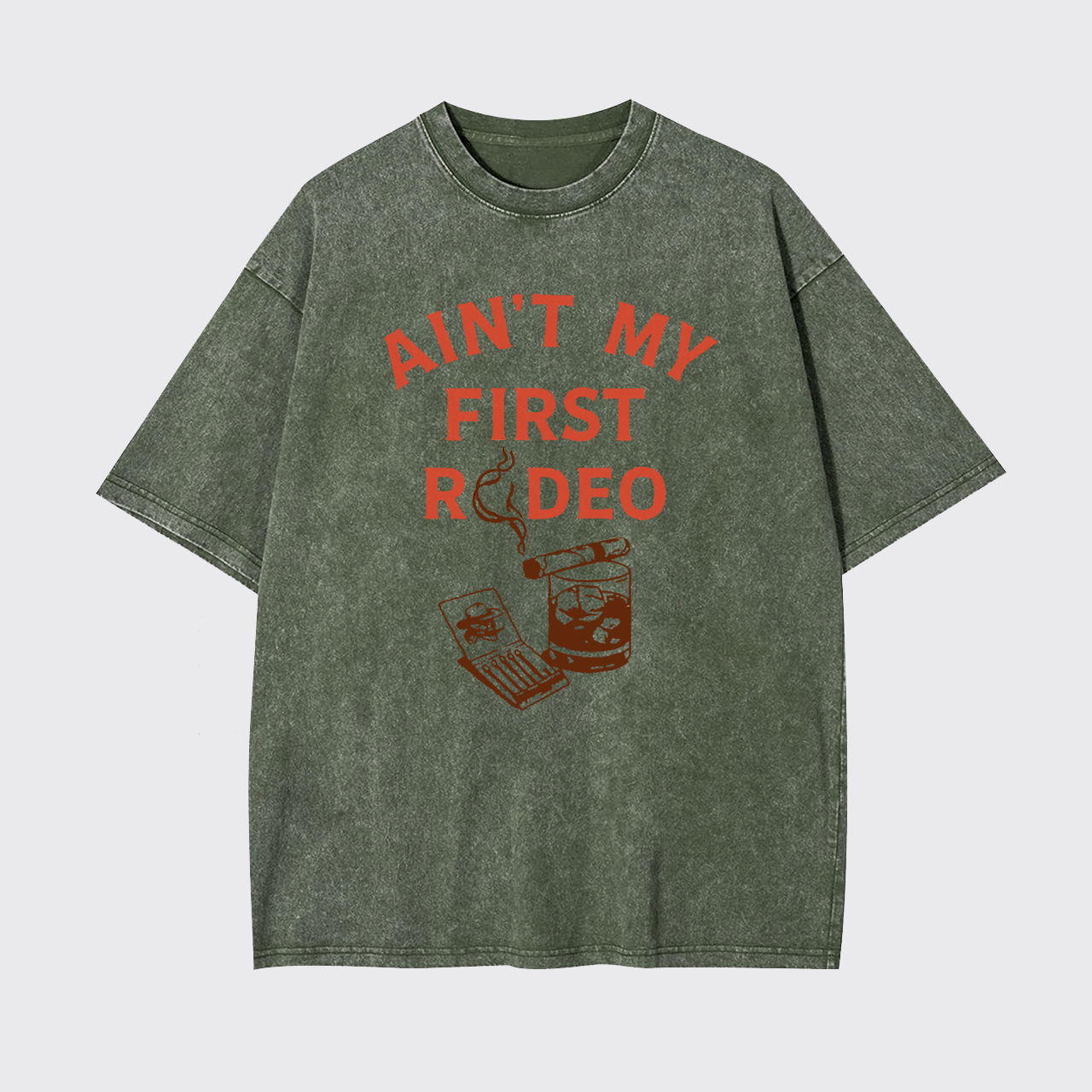 Ain't My First Rodeo Whiskey Garment-dye Tees