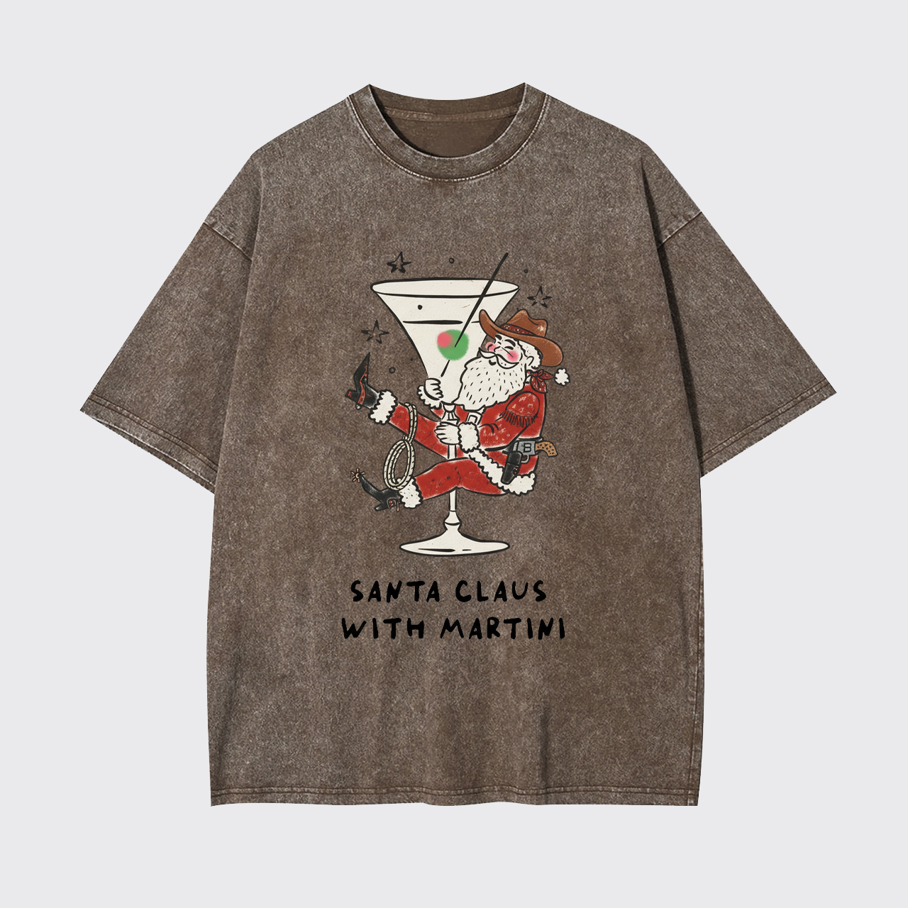Santa Claus with Martini Garment-dye Tees