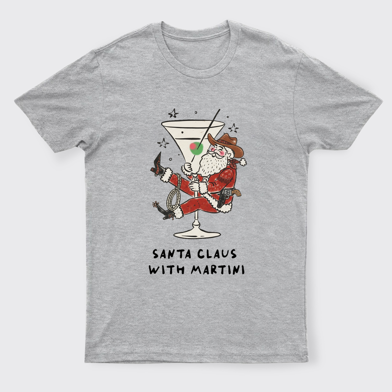 Santa Claus with Martini T-Shirts