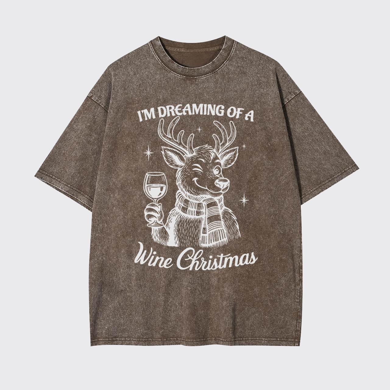 Dreaming Of A Wine Christmas Garment-dye Tees