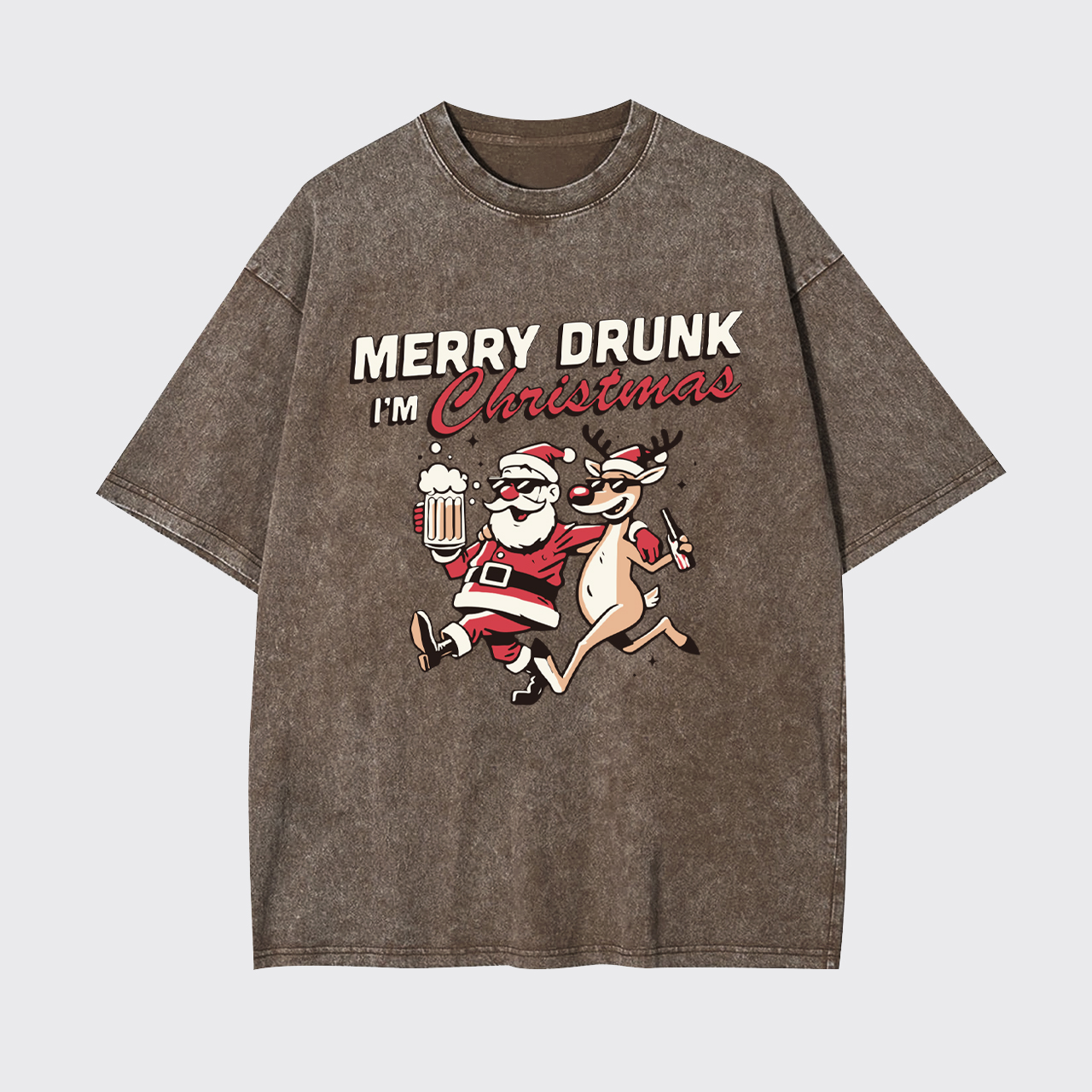 Merry Drunk Christmas Garment-dye Tees