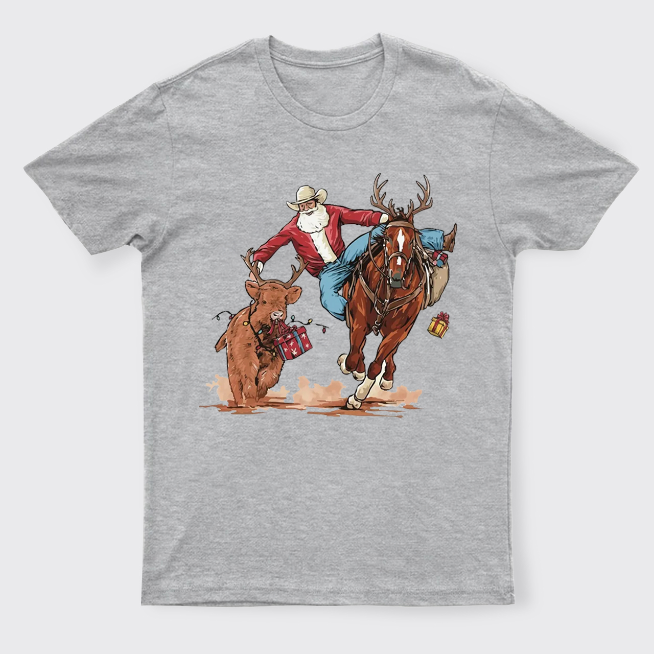 Western Cowboy Santa Christmas T-Shirts