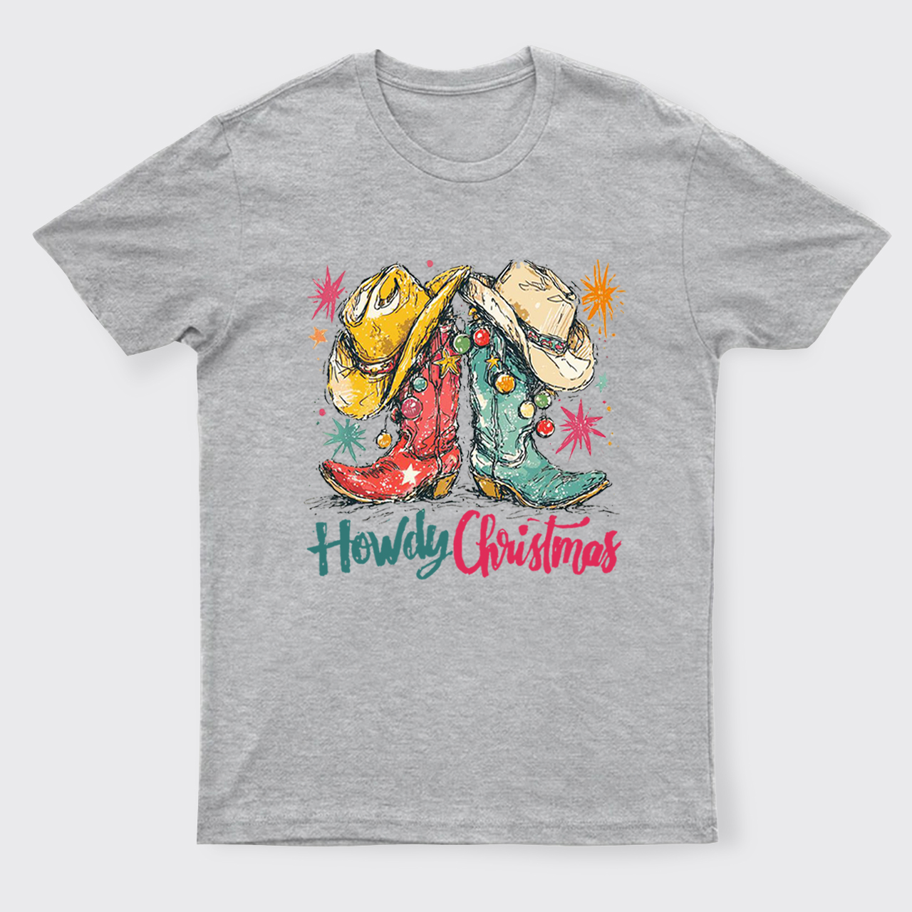 Howdy Christmas Western Cowboy Boot T-Shirts