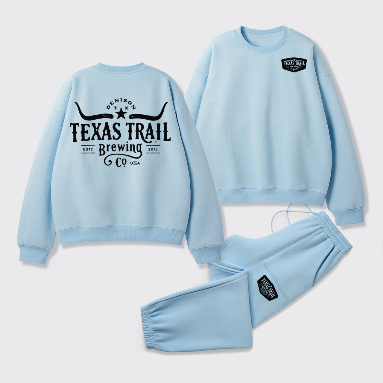 Fleece Texas Trail Brewing Sweatshirt Set