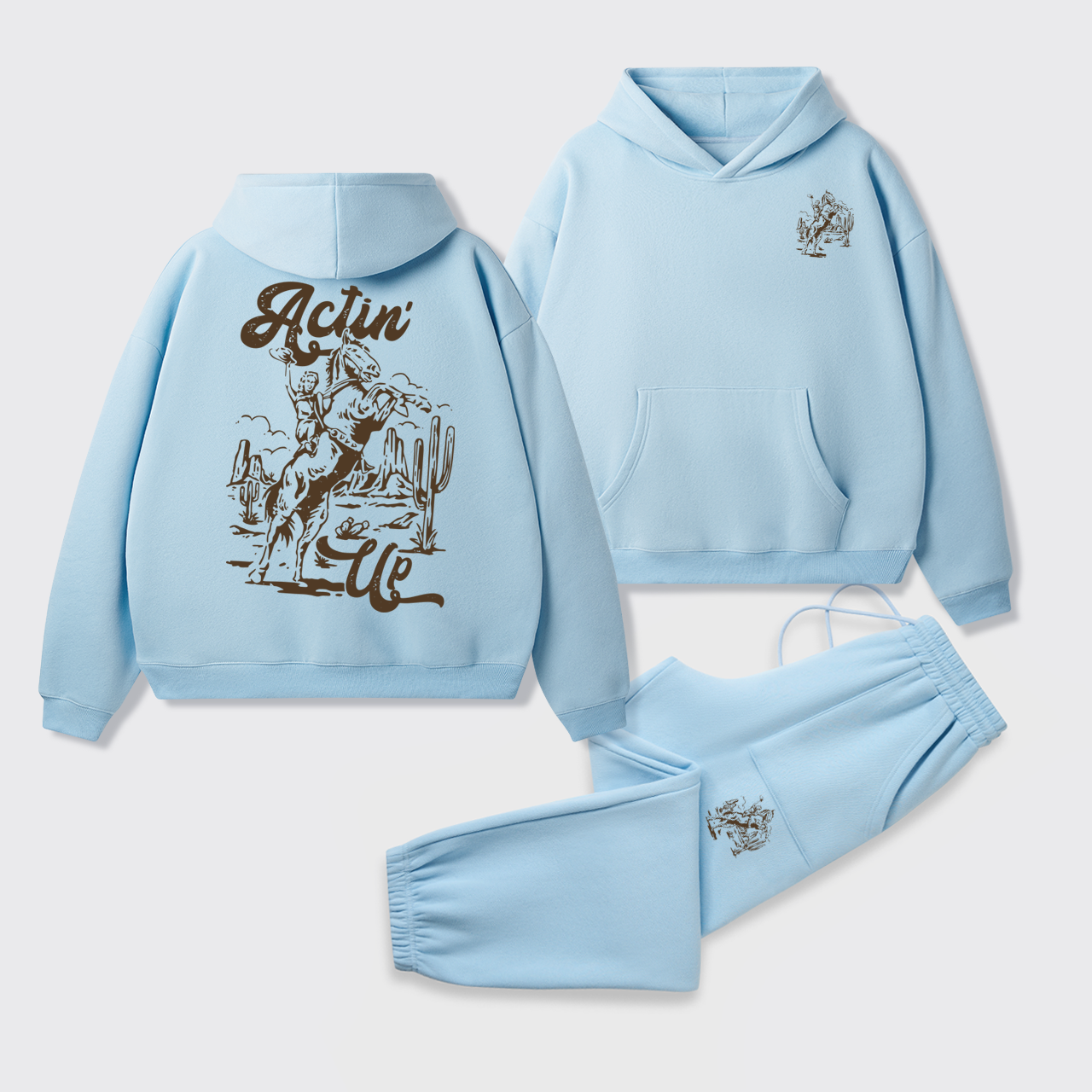 Fleece Hold Your Horses Hoodie Set
