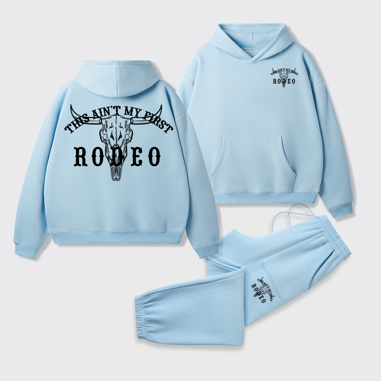 Fleece This Ain't My First Rodeo Hoodie Set