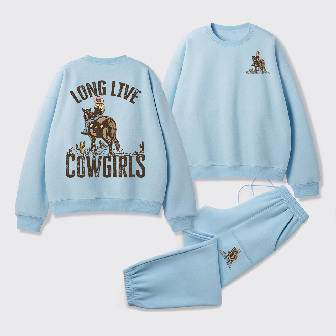 Fleece Long Live Cowgirls Sweatshirt Set