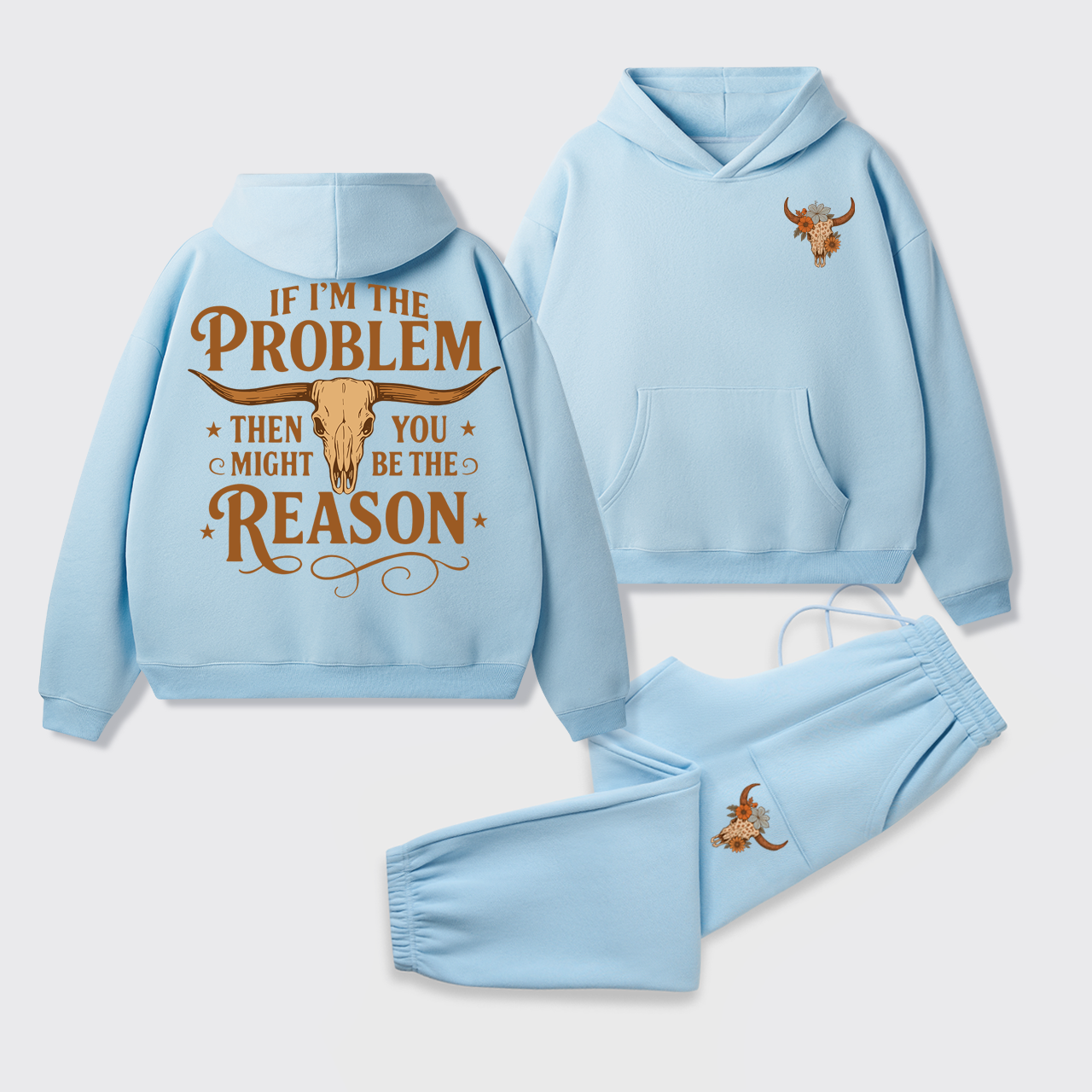 Fleece Country Music Western Hoodie Set