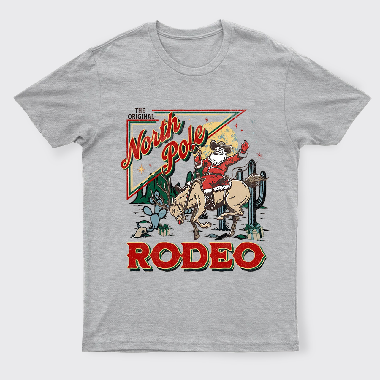 Retro North Pole Rodeo Cowboy Santa Christmas T-Shirts