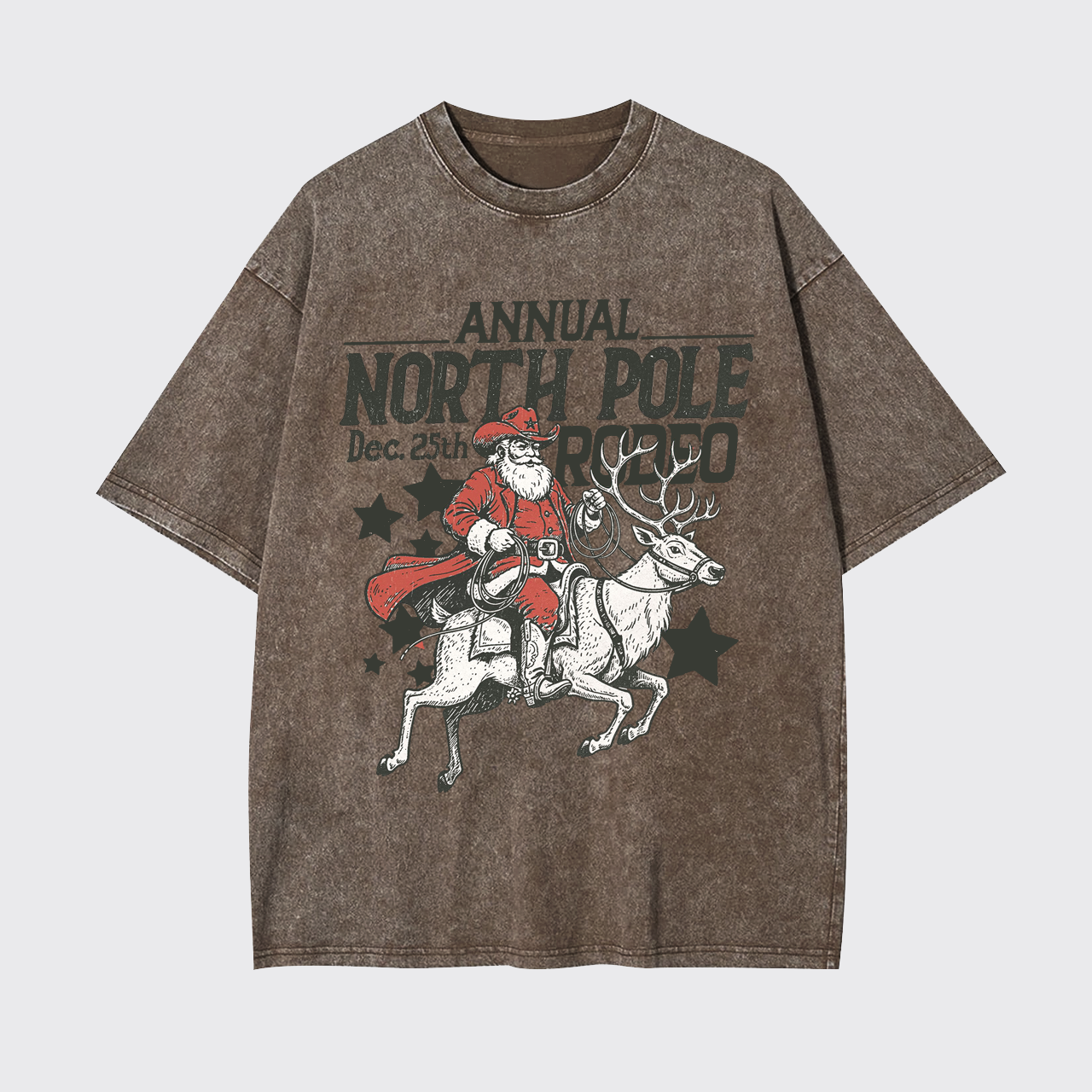 Western Christmas Cowboy Santa Garment-dye Tees