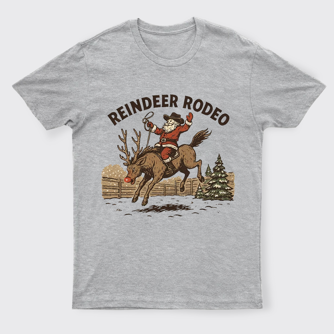 Reindeer Rodeo Santa Cowboy Christmas T-Shirts