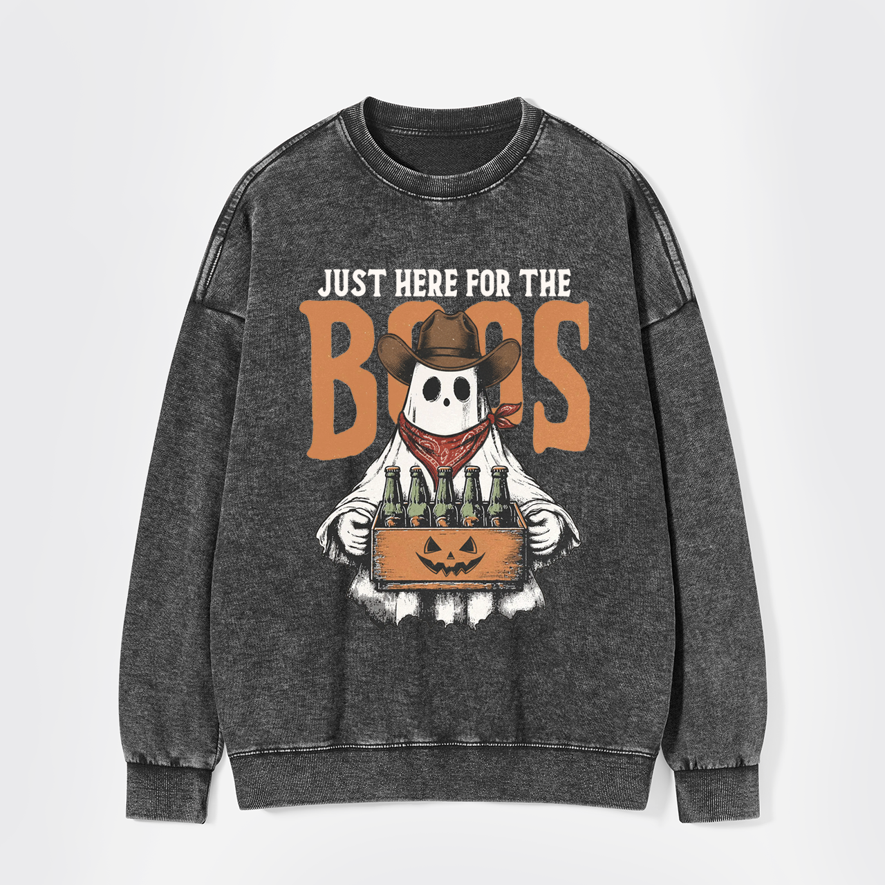 Funny Halloween Just Here For The Boos Washed Sweatshirts