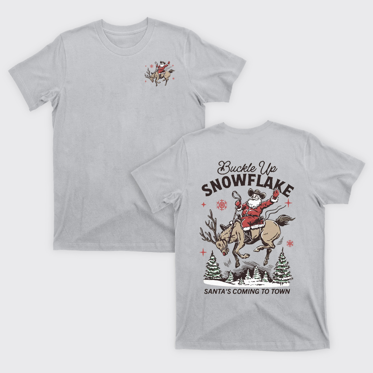 Retro Christmas Cowboy Santa T-Shirts