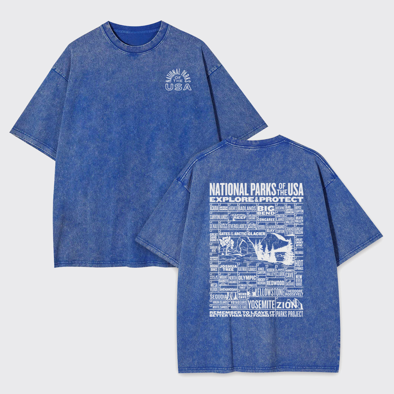 National Parks Of The USA Checklist Garment-dye Tees