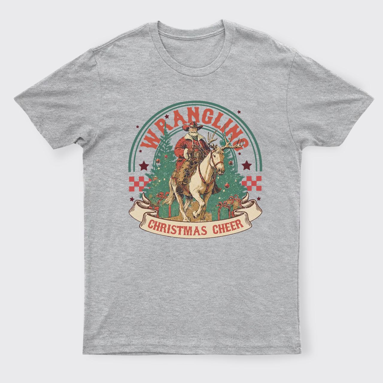 Wrangling Christmas Cheer Cowboy Santa T-Shirts