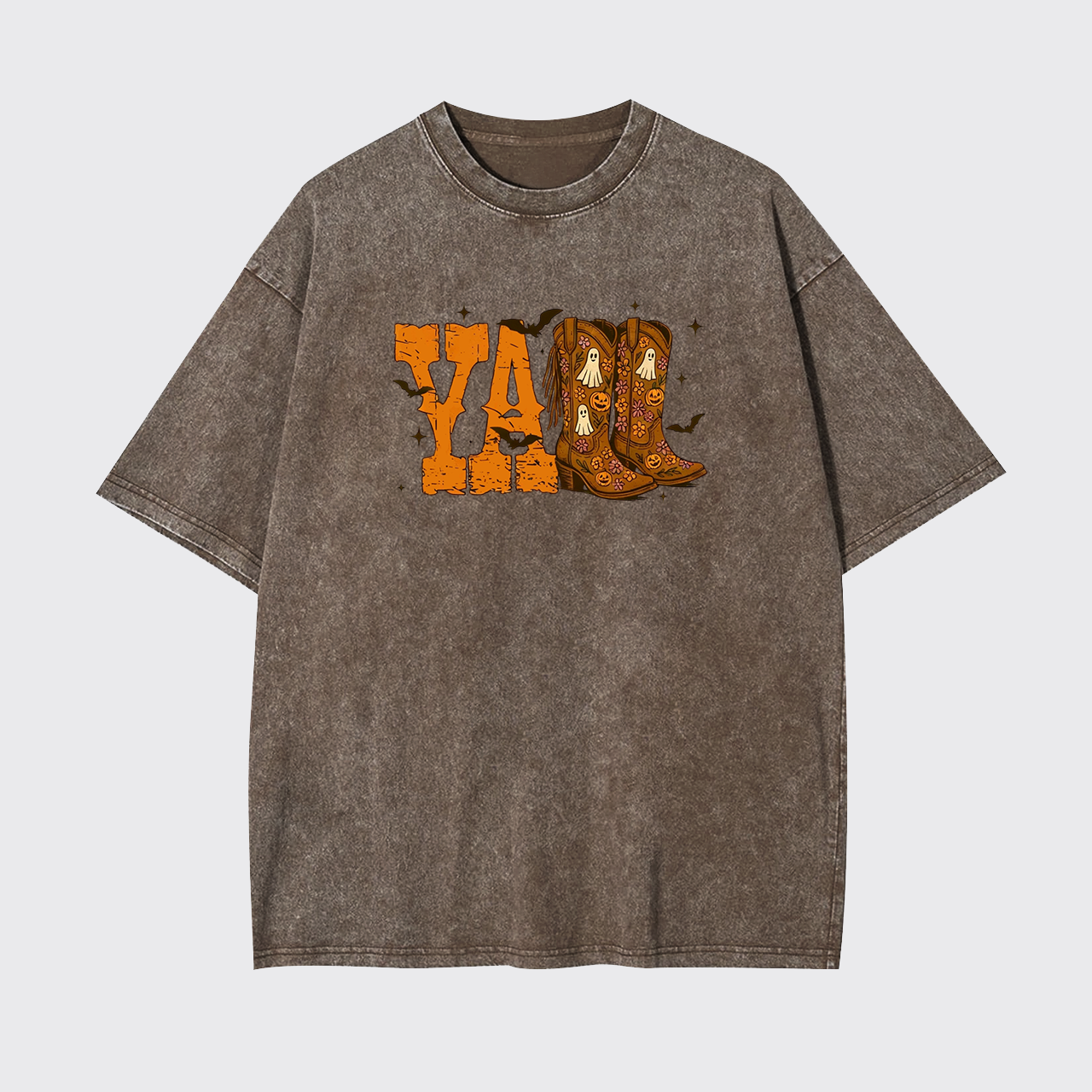 Y'all Halloween Cowboy Boot Garment-dye Tees