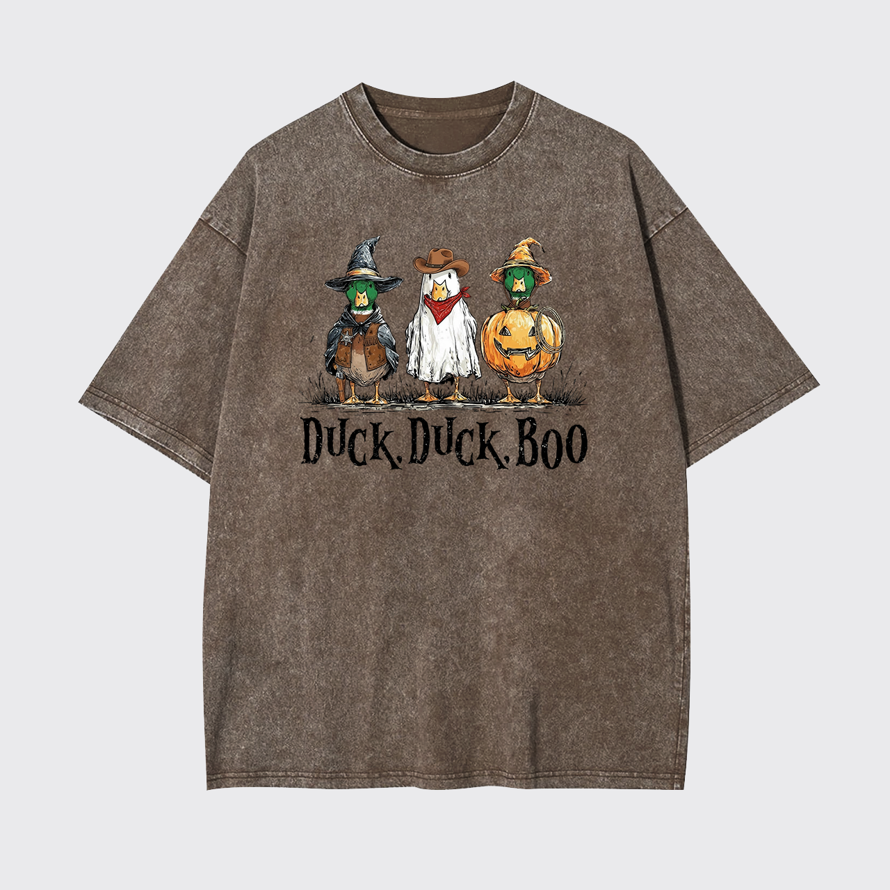 Duck Duck Boo Funny Goose Halloween Garment-dye Tees
