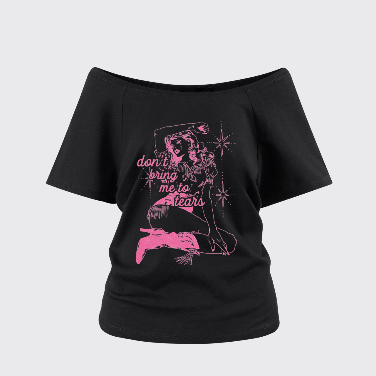 Don't Bring Me To Tears Off Shoulder Top