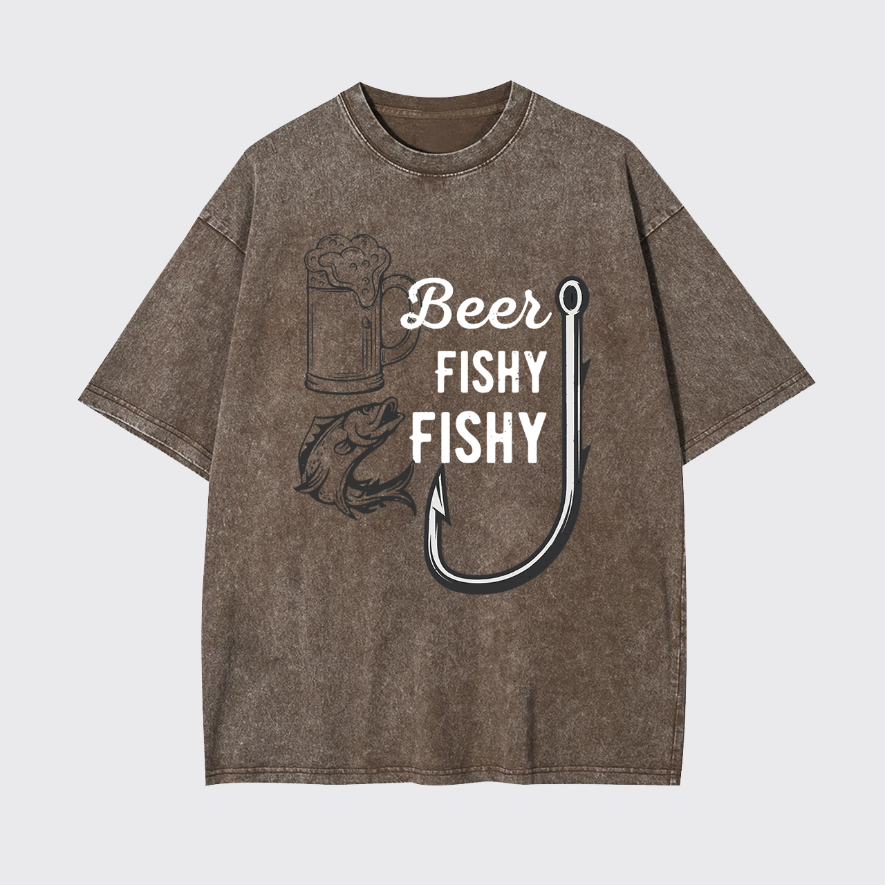 Beer Fishy Fishy Funny Fishing Garment-dye Tees