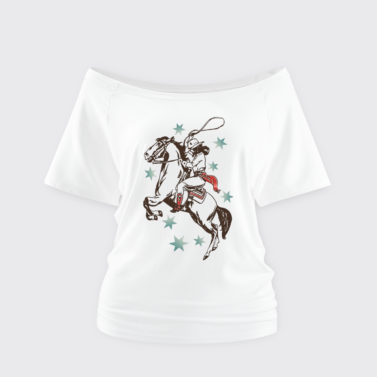 Western Cowgirl Rodeo Off Shoulder Top