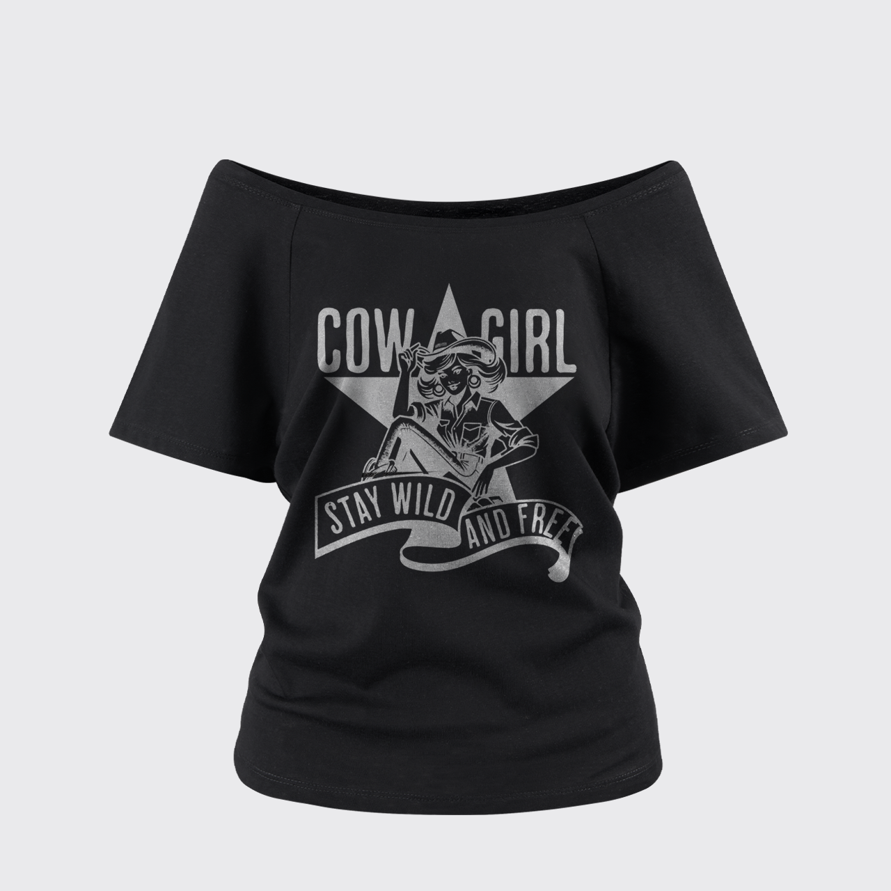 Cowgirl Wild and Free Off Shoulder Top