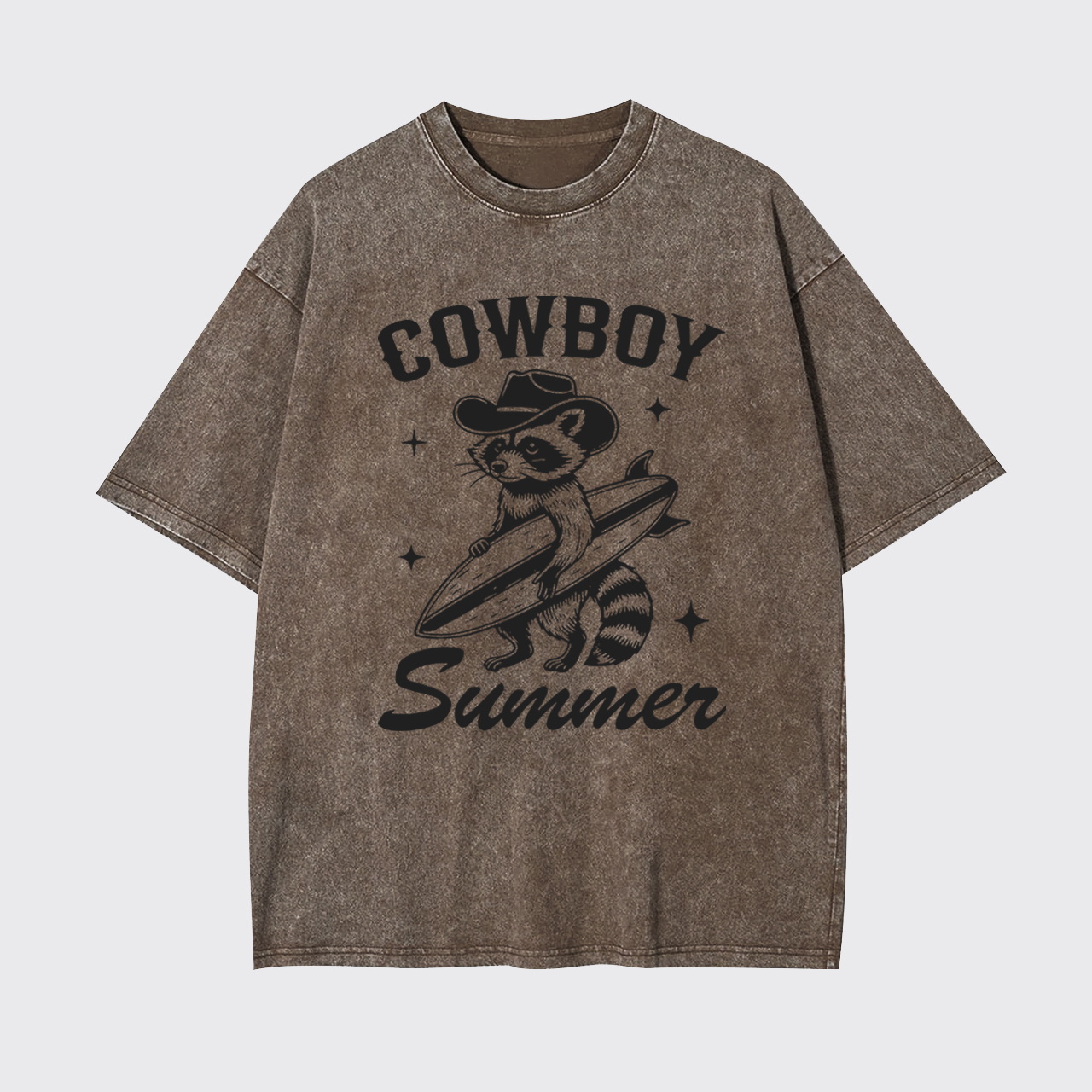 Cowboy Raccoon Summer Garment-dye Tees