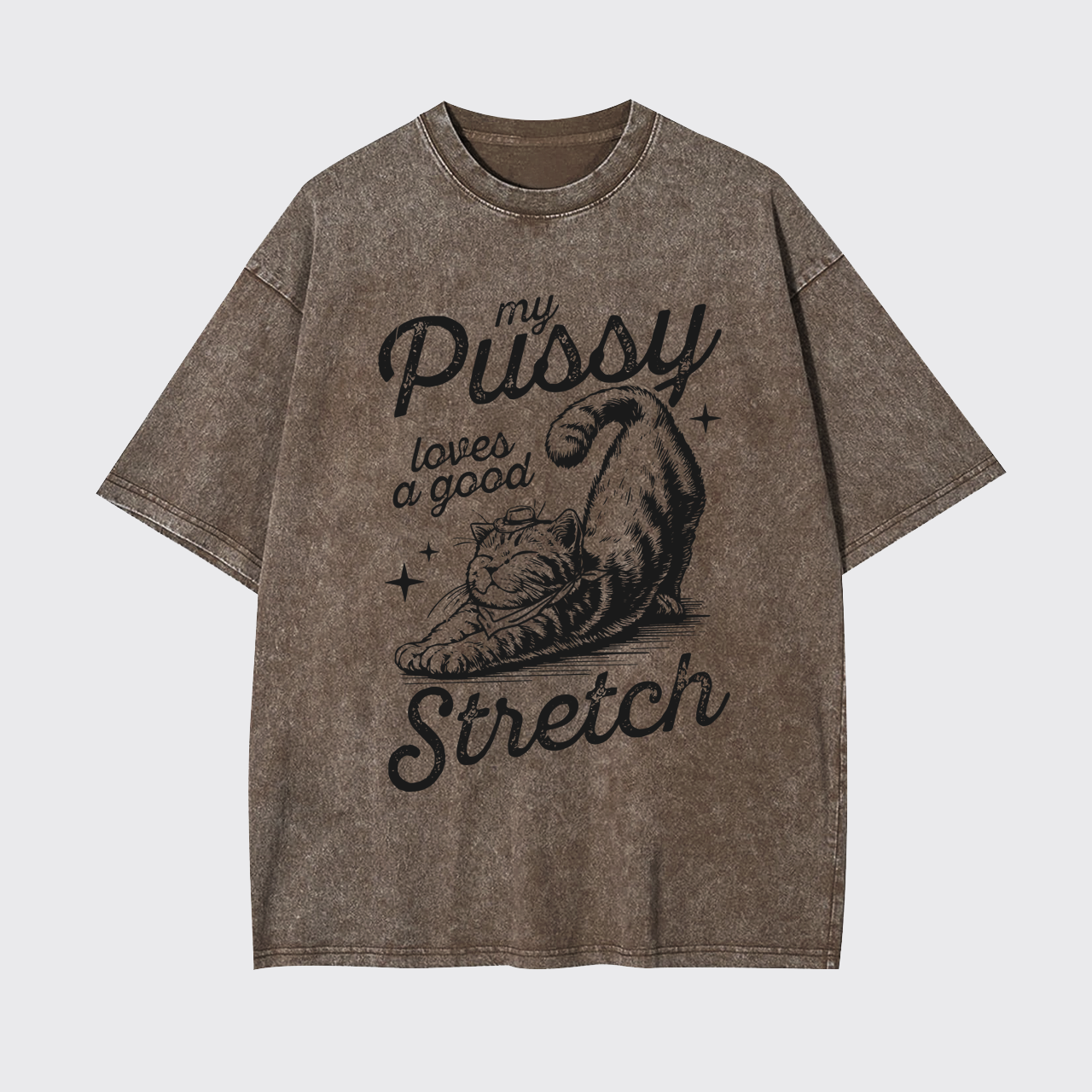 Loves a Good Stretch Cat Garment-dye Tees