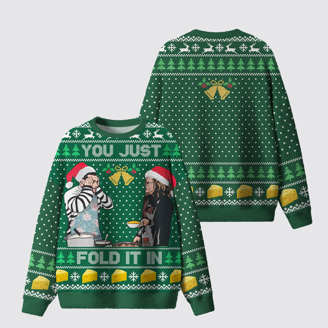 You Just Fold It In Meme Christmas Ugly Knit Sweatshirt