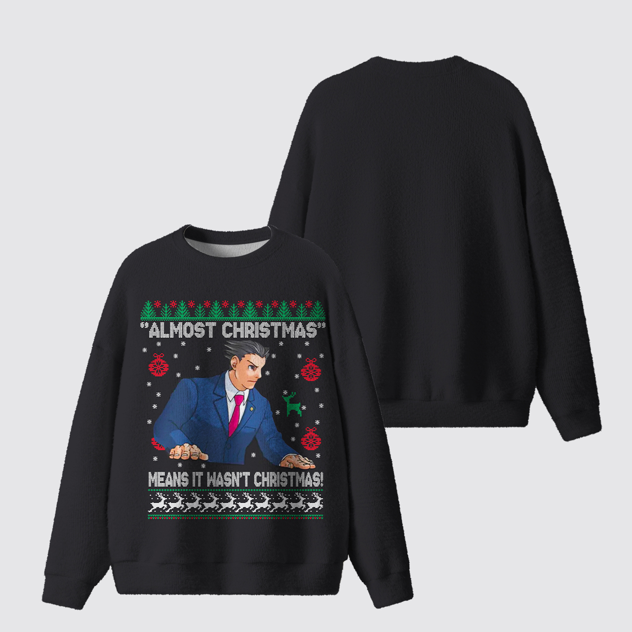 Almost Christmas Game Ugly Knit Sweatshirt