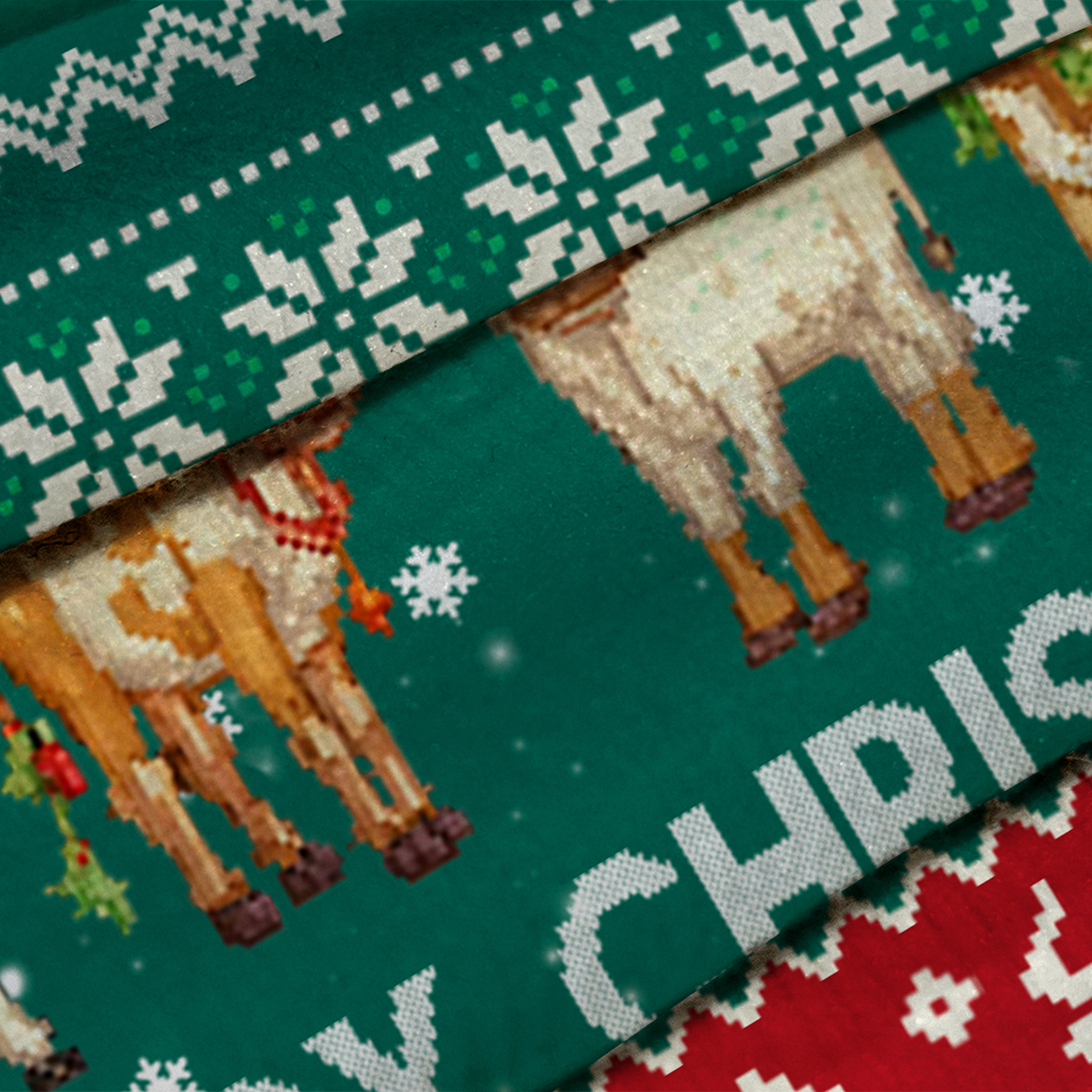 Christmas Cattle Cheer Ugly Knit Sweatshirt