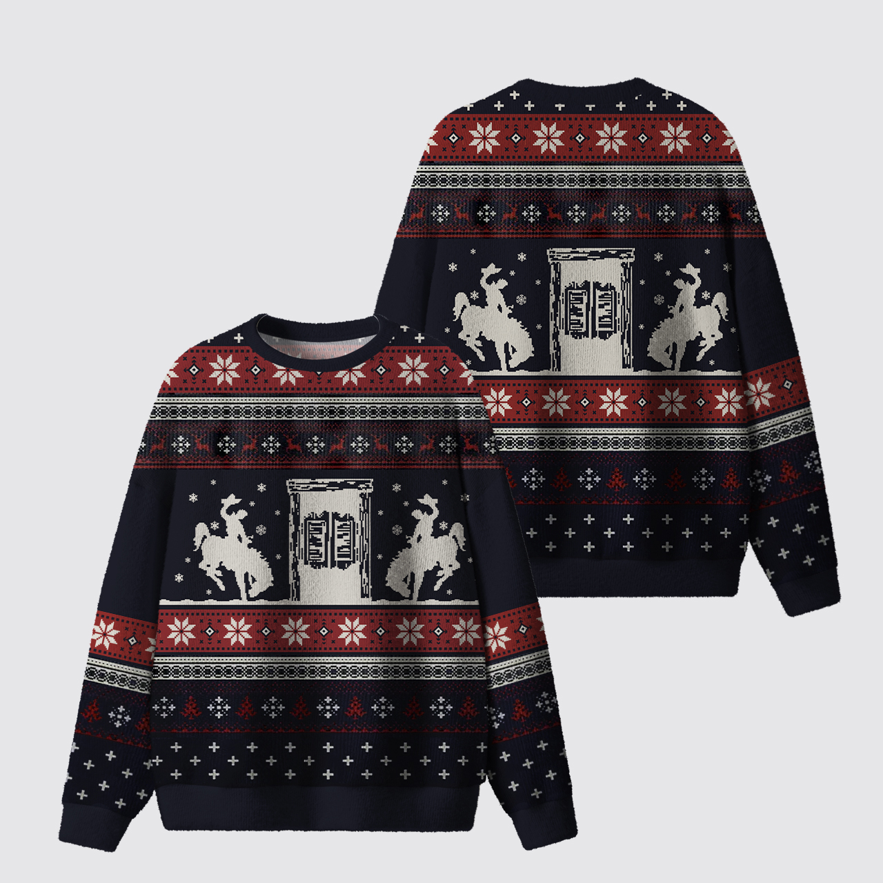 Cowboy Silhouette Ugly Knit Sweatshirt