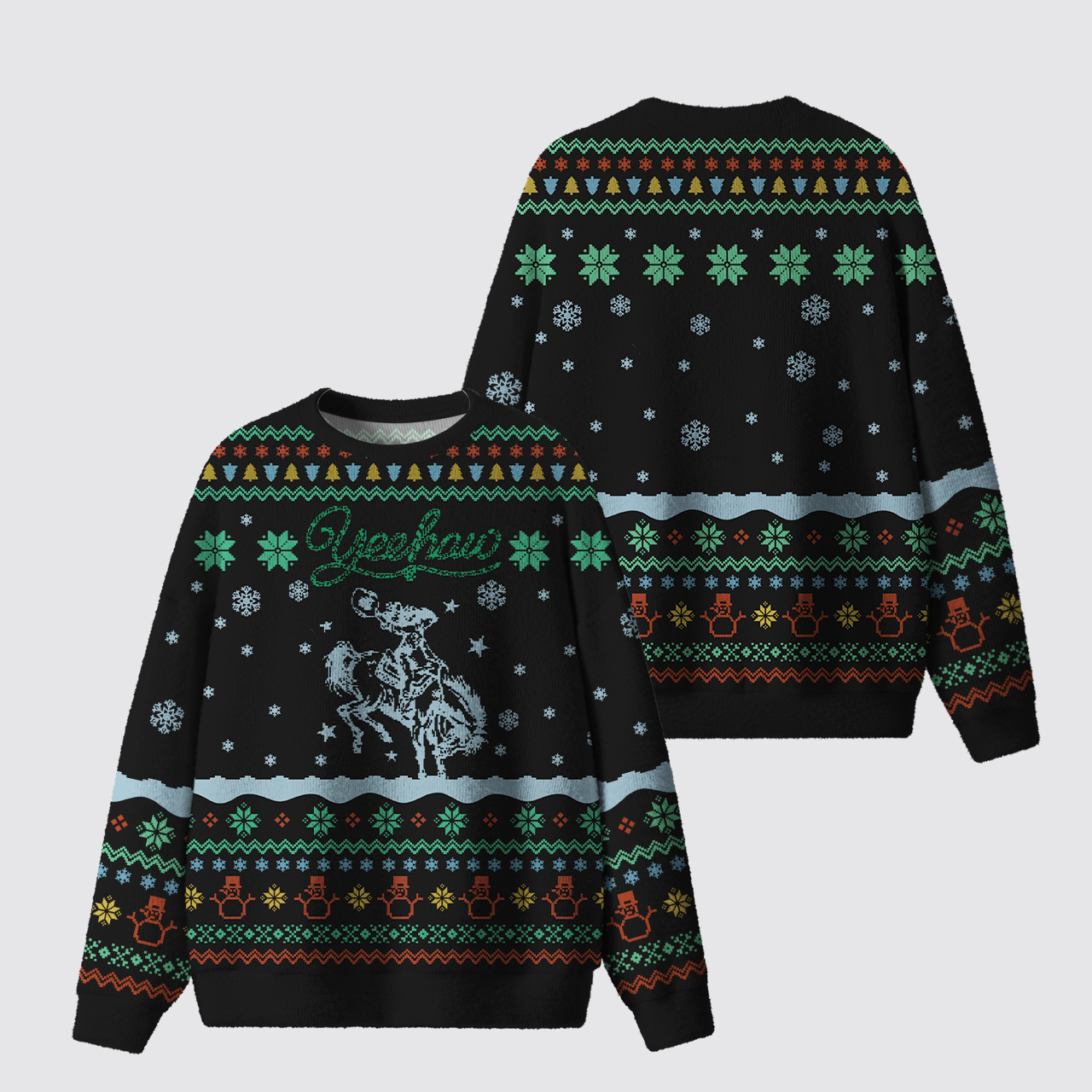Wild West Winter Wonderland Ugly Knit Sweatshirt