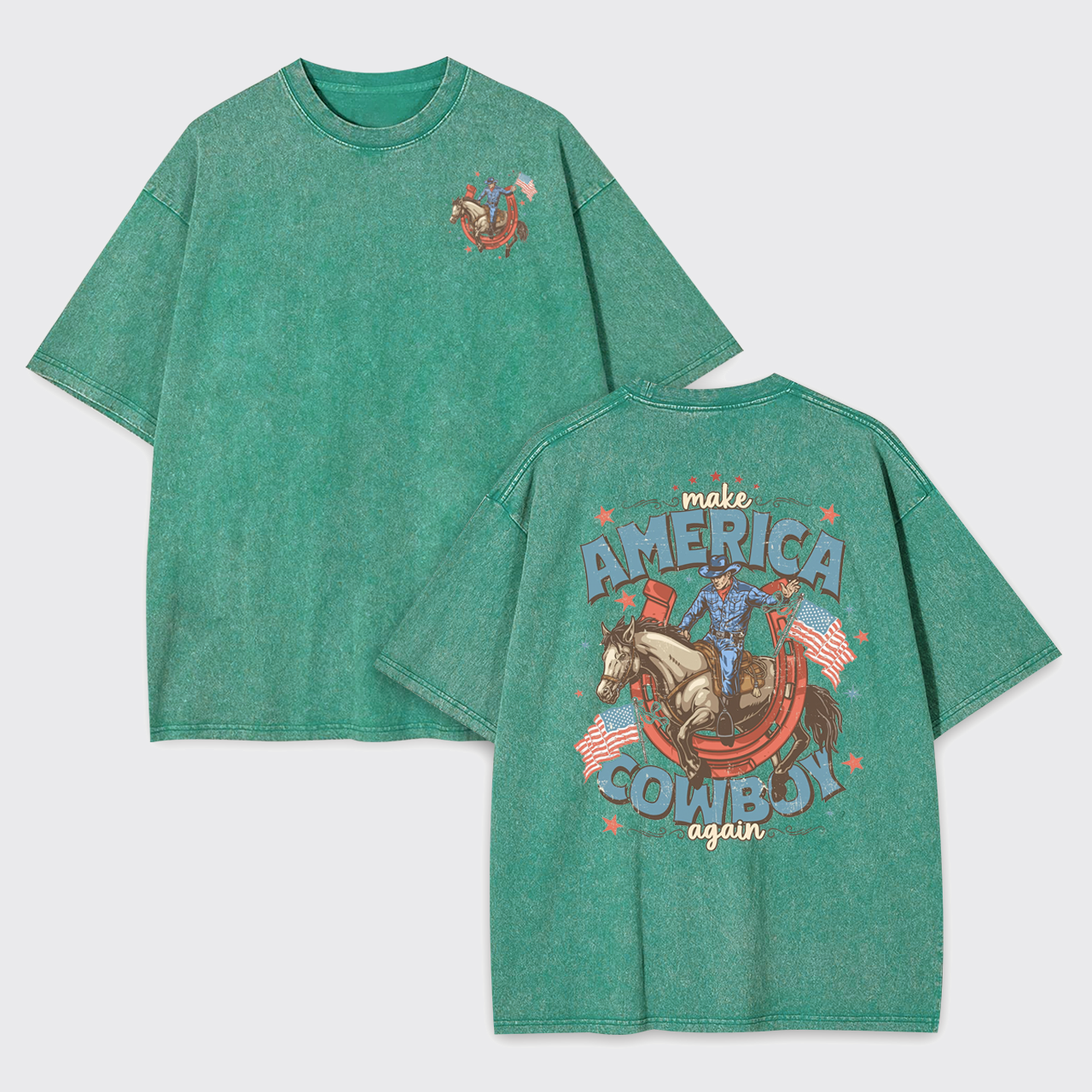 July 4th-Make America Cowboy Again Garment-dye Tees