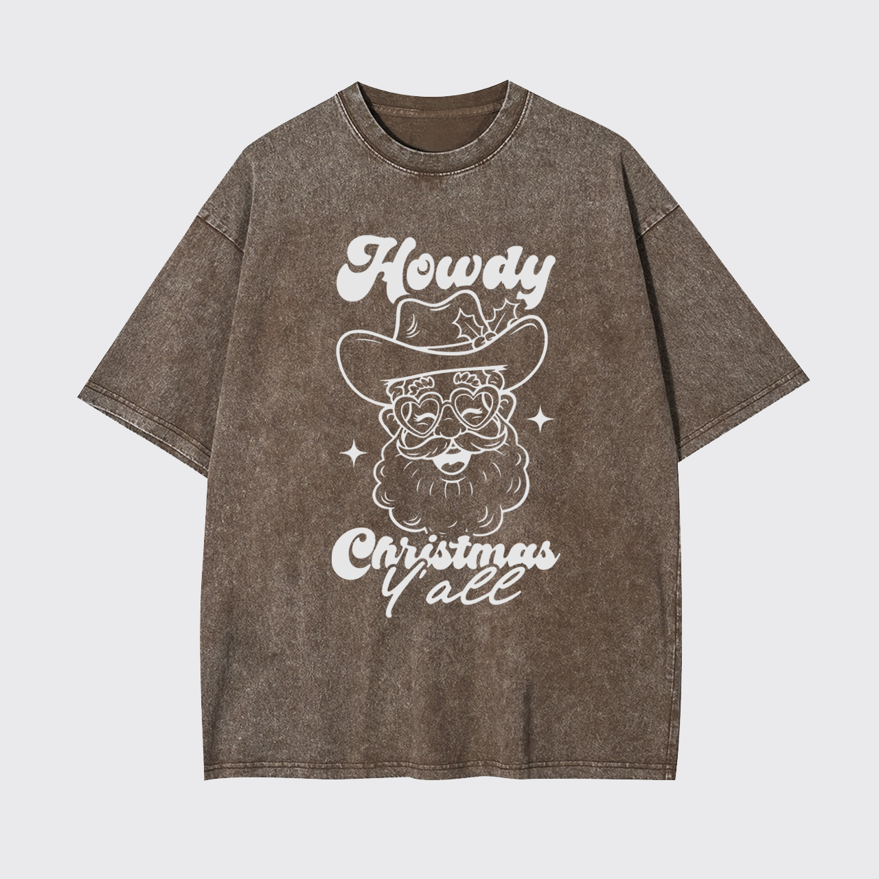 Howdy Christmas Cowboy Santa Garment-dye Tees