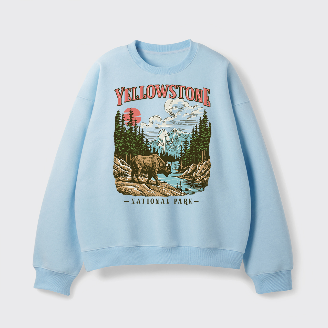 Fleece Vintage Yellowstone National Park Sweatshirt