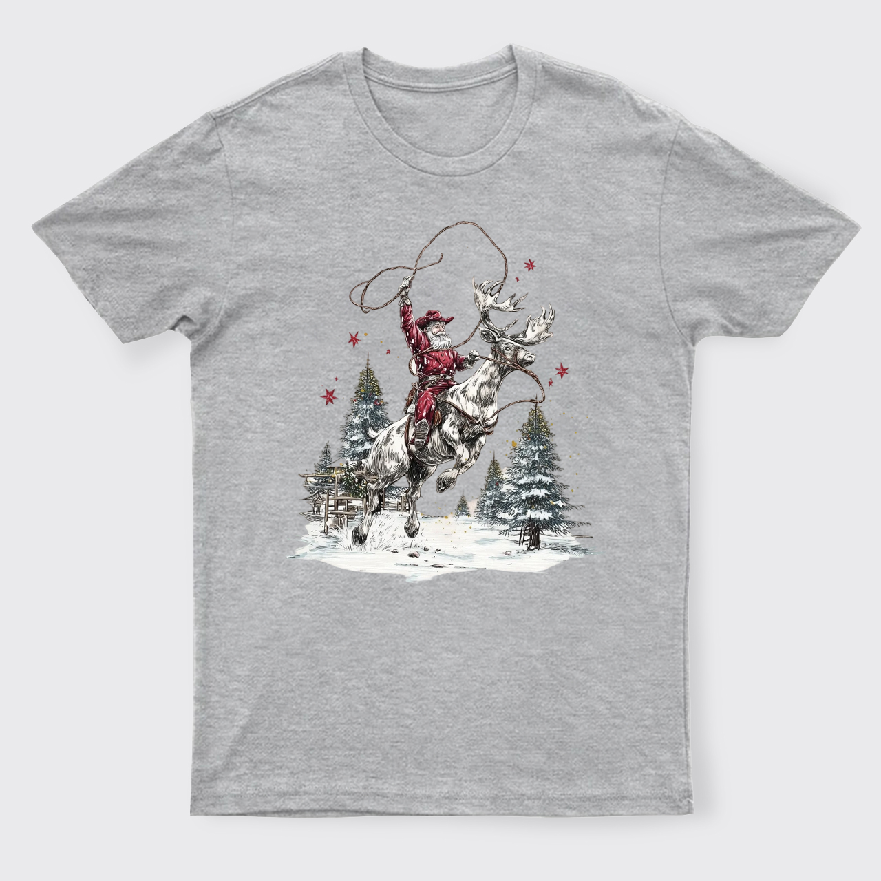 Retro Cowboy Santa Claus T-Shirts