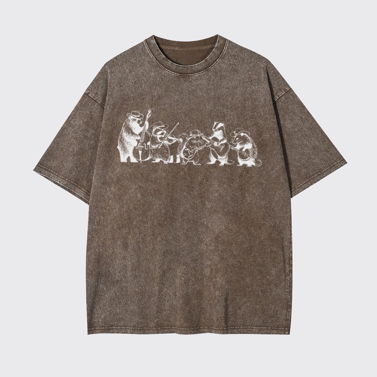 Funny Forest Animals Playing Instruments Garment-dye Tees