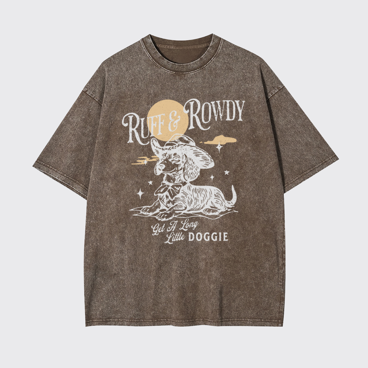 Dachshund Cowboy Get A Long Little Doggie Garment-dye Tees
