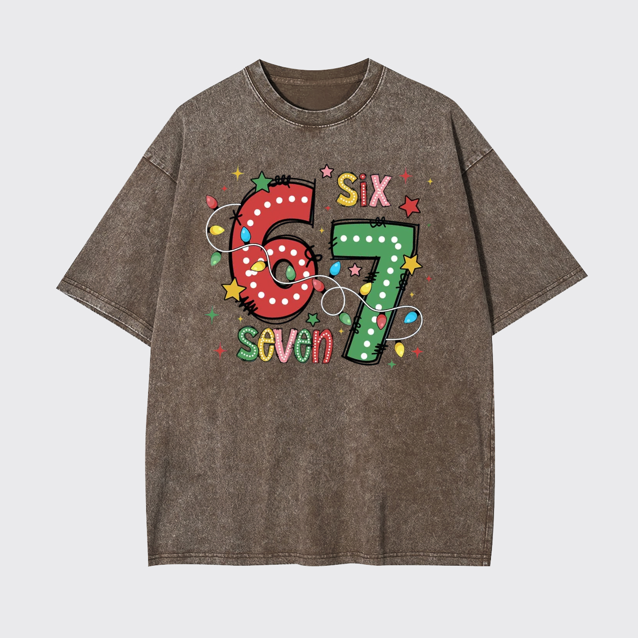 Funny Six Seven Christmas Garment-dye Tees