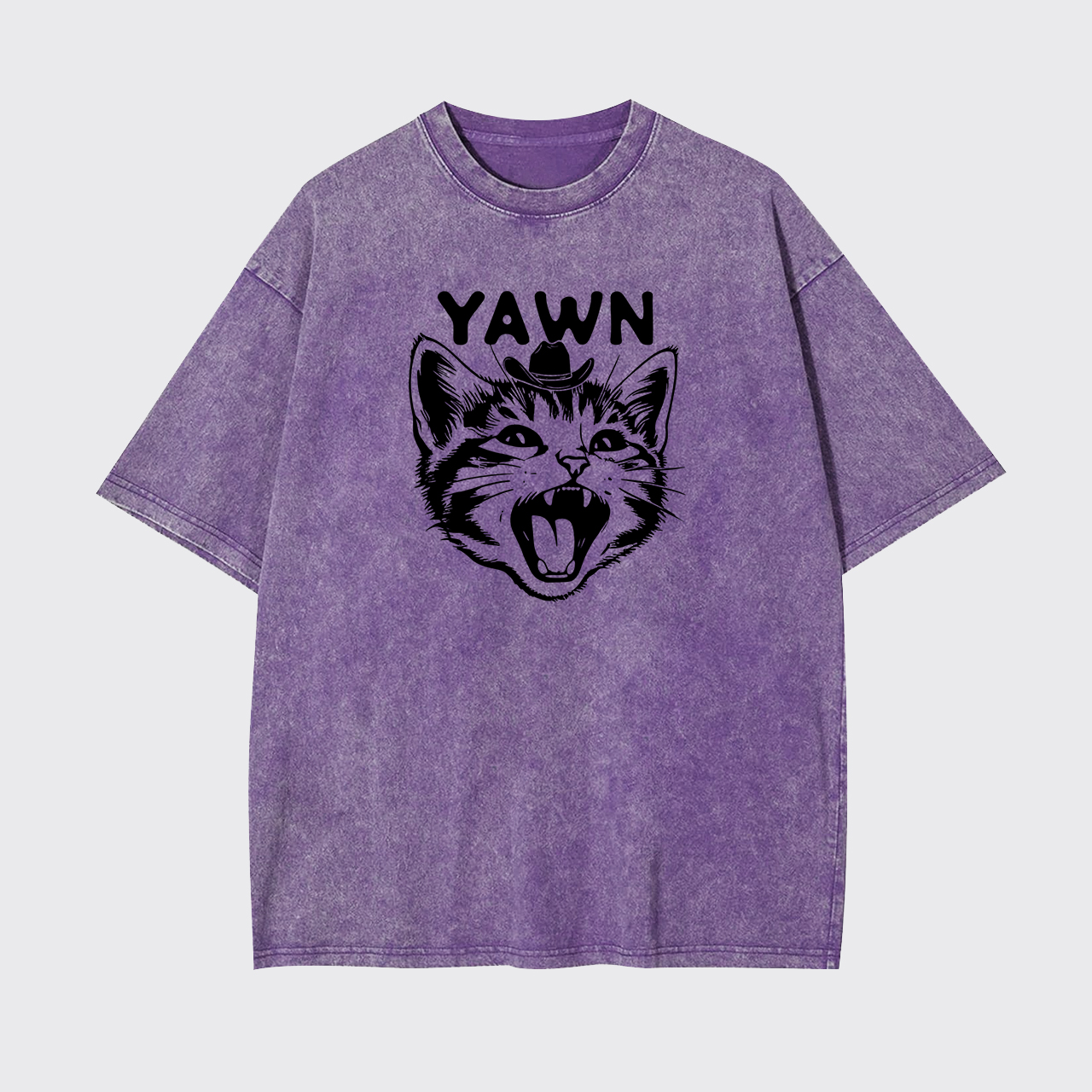 Yawn Retro Kitten Garment-dye Tees