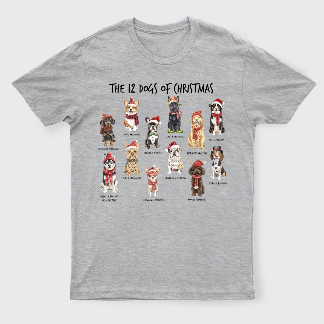 Retro 12 Dogs of Christmas T-Shirts