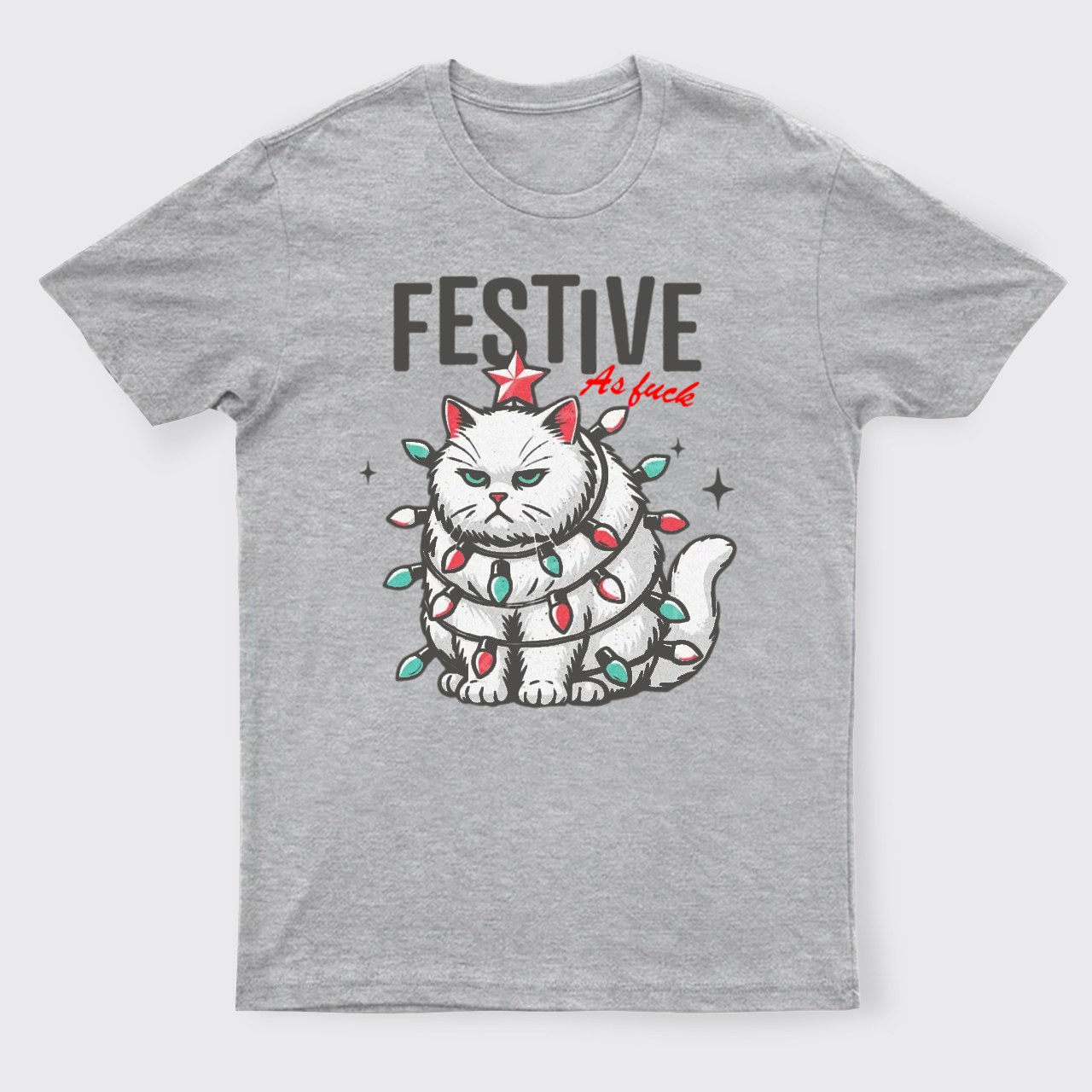 Funny Christmas Cat Sarcastic Holiday T-Shirts