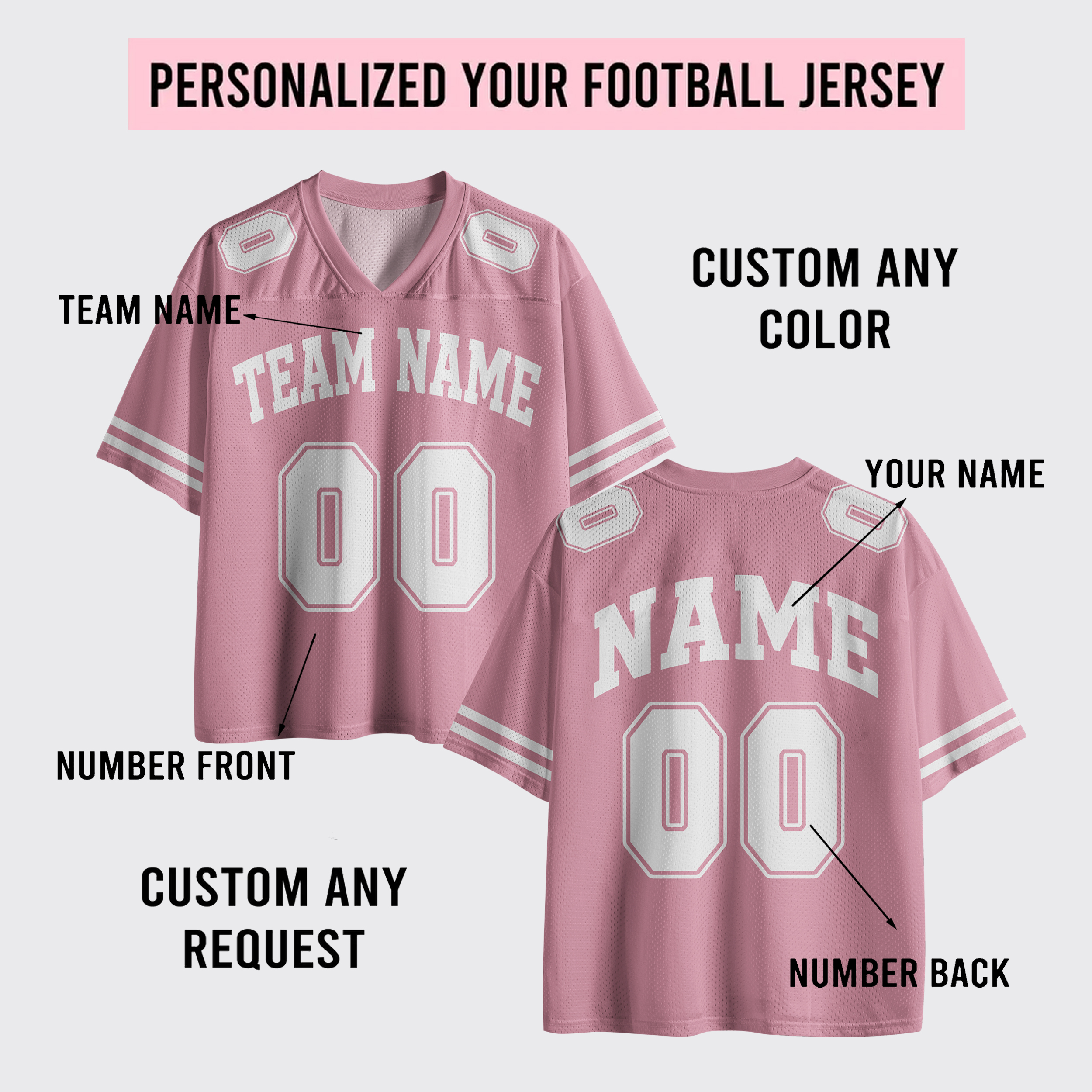 Personalized Team Name & Number Football Mesh Jersey