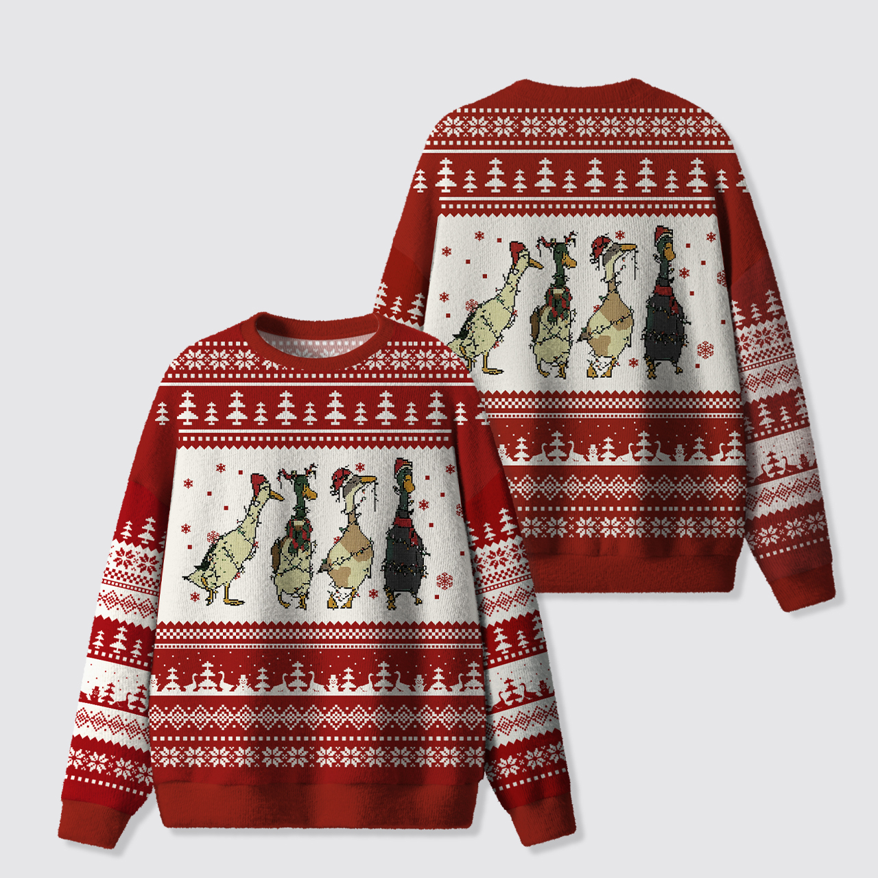 Quackin' Christmas Ugly Knit Sweatshirt